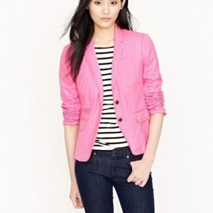 J Crew Schoolboy Herringbone Blazer Pink Size 0